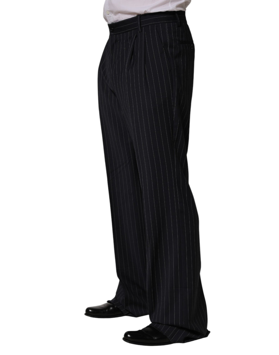 Men’s Dolce &amp; Gabbana Black Stripe Straight Men Dress Trouser Pants