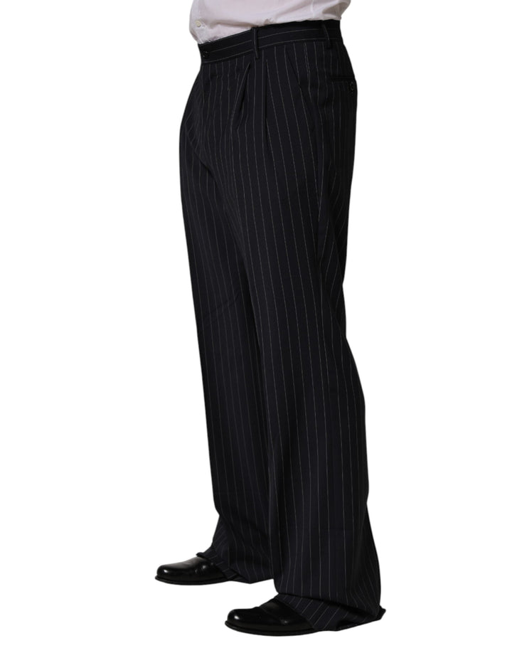 Men’s Dolce &amp; Gabbana Black Stripe Straight Men Dress Trouser Pants
