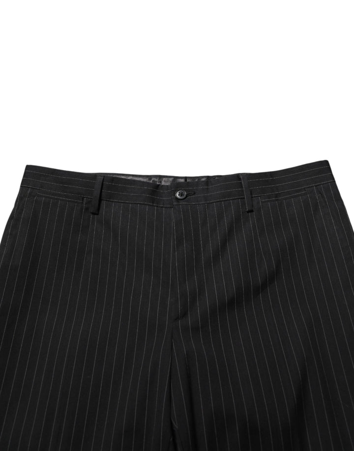 Men’s Dolce &amp; Gabbana Black Striped Dress Formal Men Trouser Pants