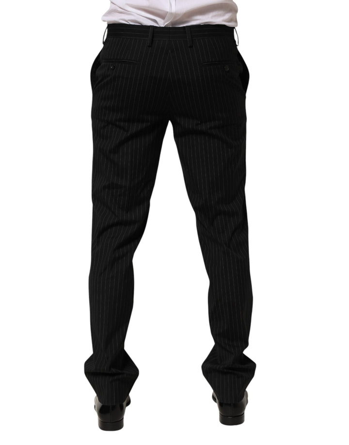 Men’s Dolce &amp; Gabbana Black Striped Dress Formal Men Trouser Pants
