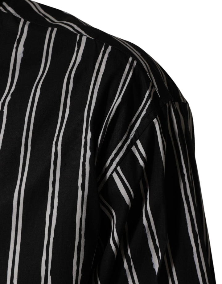 Men’s Dolce &amp; Gabbana Black Stripes Cotton Men Formal Dress Shirt