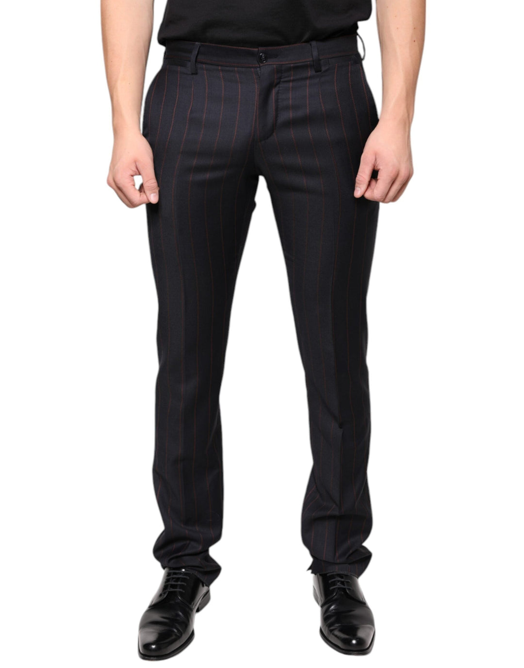 Men’s Dolce &amp; Gabbana Black Stripes Skinny Men Dress Pants
