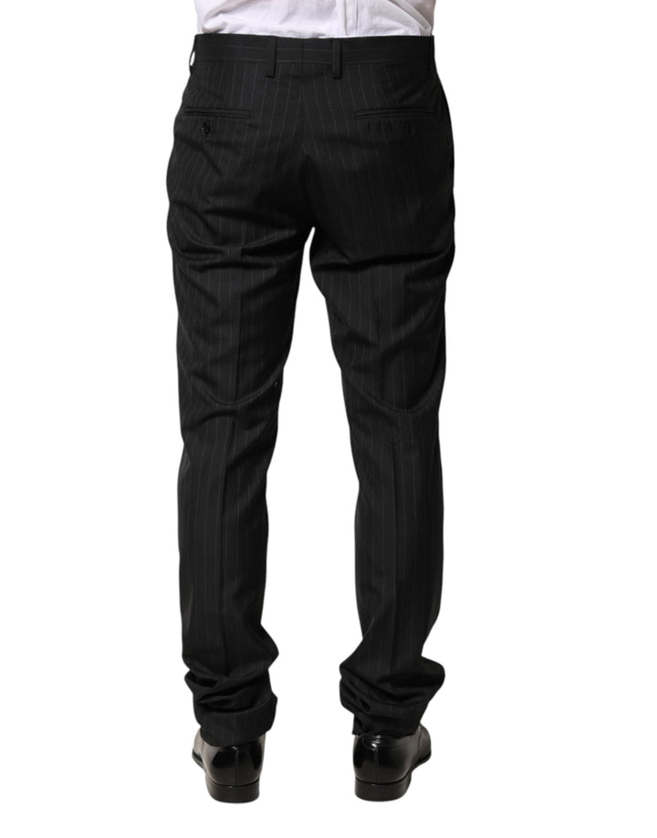 Men’s Dolce &amp; Gabbana Black Stripes Wool Men Dress Trousers Pants
