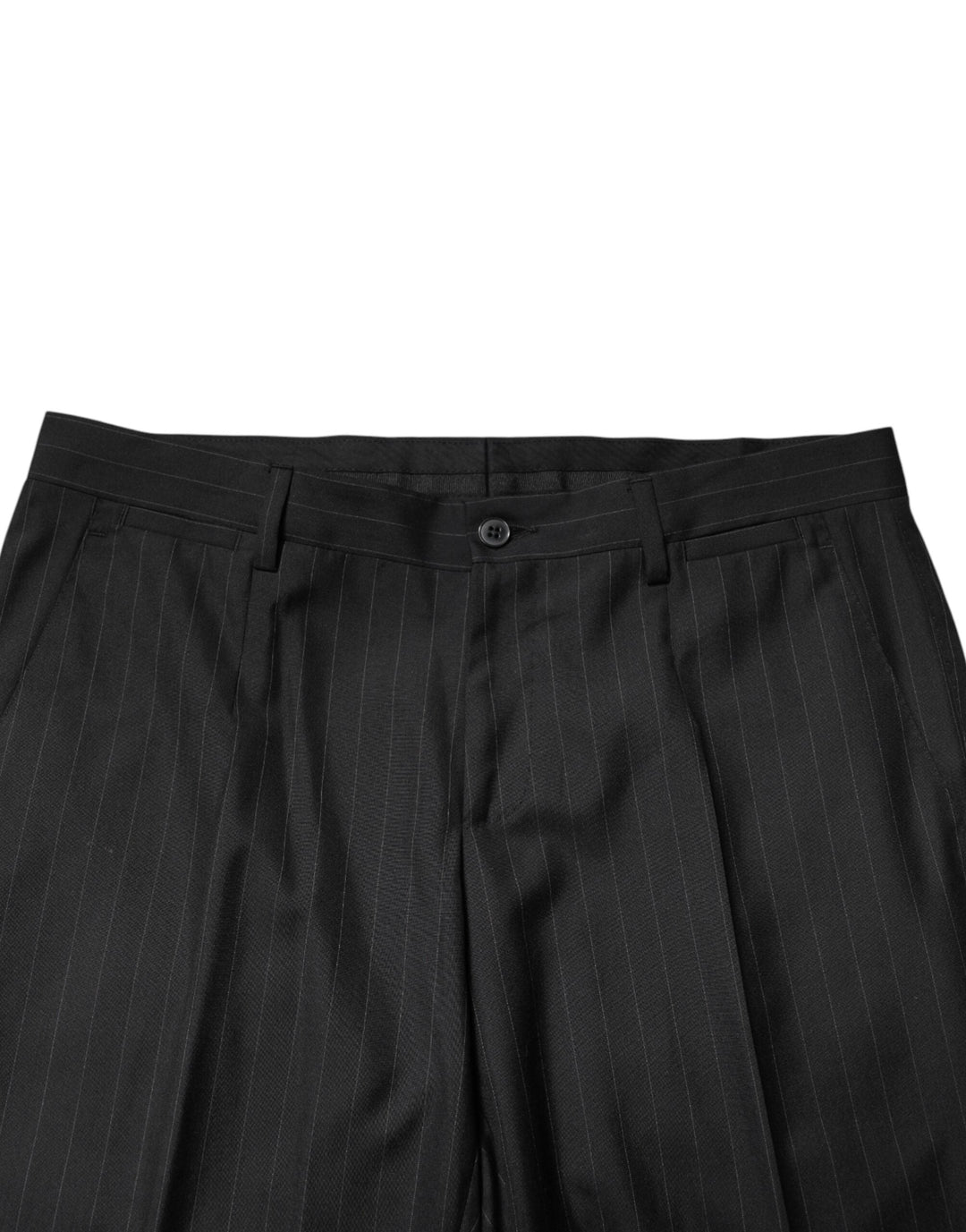 Men’s Dolce &amp; Gabbana Black Stripes Wool Men Dress Trousers Pants