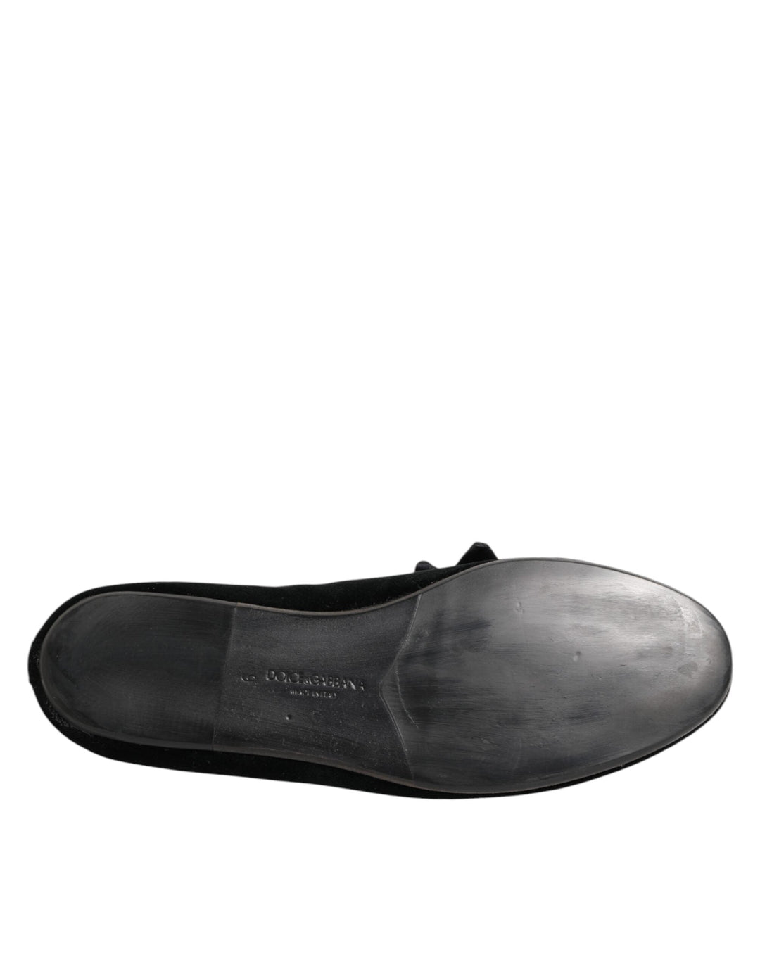 Men’s Dolce &amp; Gabbana Black Suede Cotton Rose Slip on Loafers Shoes