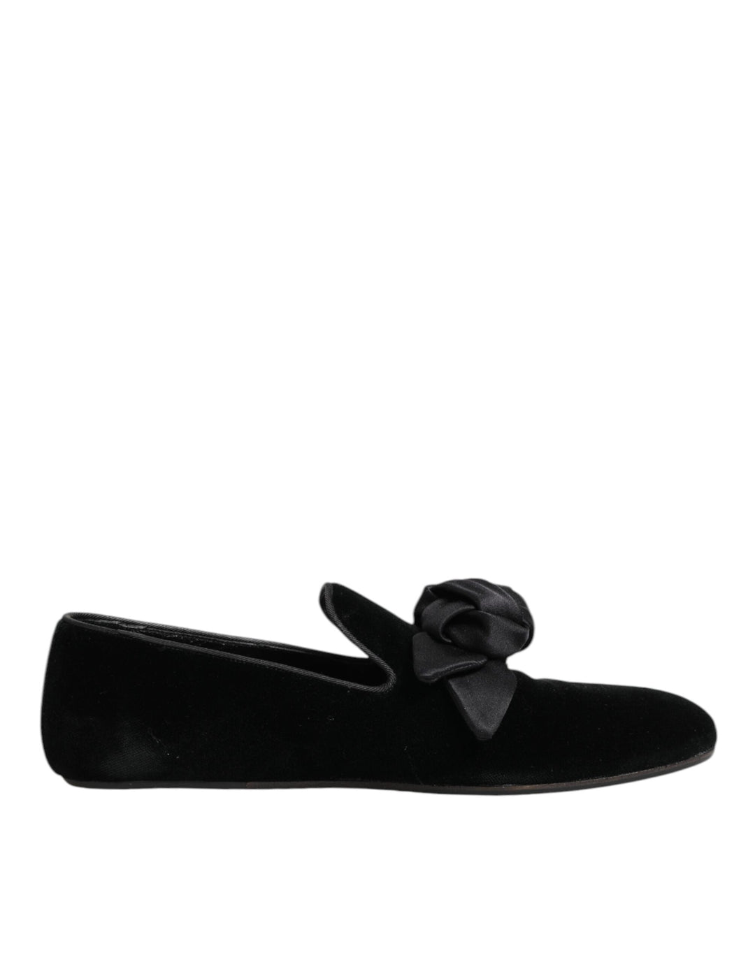 Men’s Dolce &amp; Gabbana Black Suede Cotton Rose Slip on Loafers Shoes