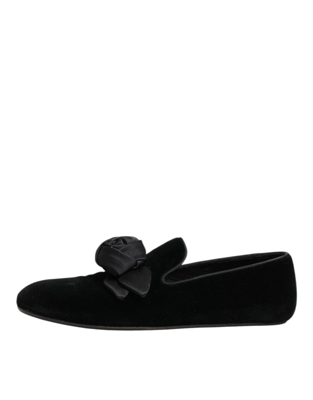 Men’s Dolce & Gabbana Black Suede Cotton Rose Slip on Loafers Shoes