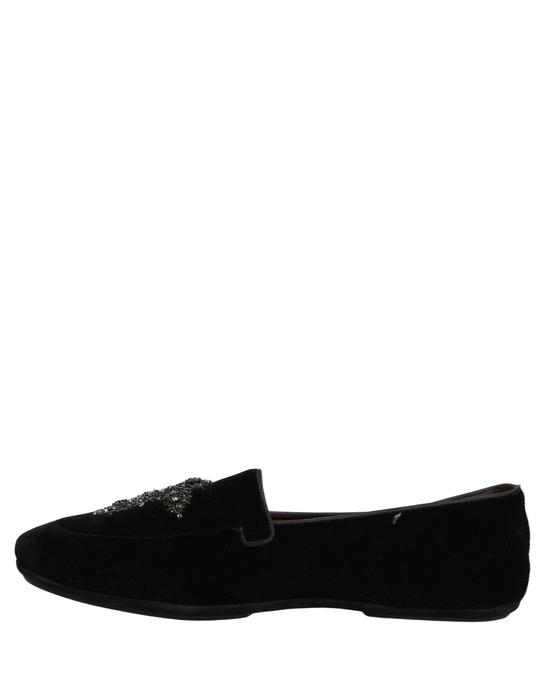 Men’s Dolce &amp; Gabbana Black Suede Embellished Dress Loafers Shoes