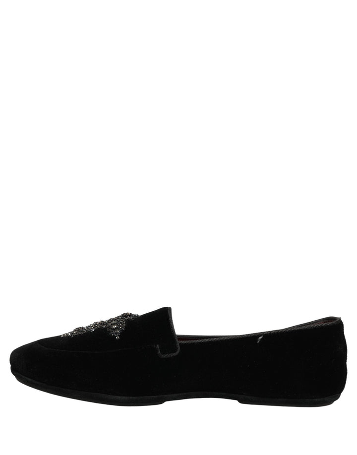 Men’s Dolce &amp; Gabbana Black Suede Embellished Dress Loafers Shoes