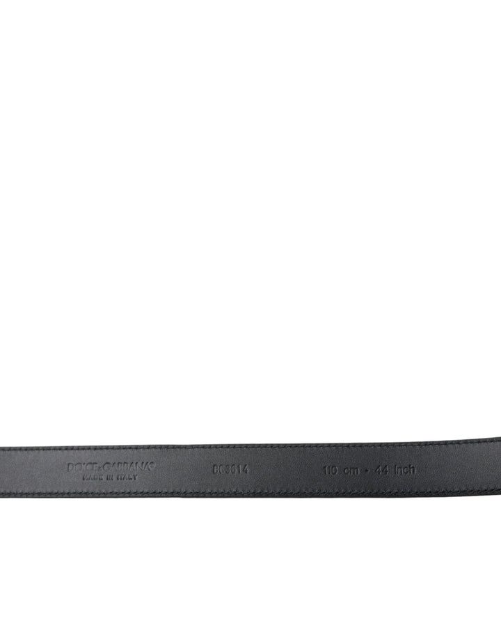 Dolce &amp; Gabbana Black Suede Leather Gold Metal Buckle Belt