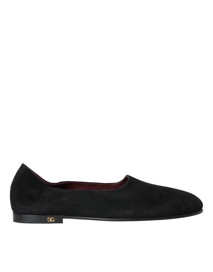 Men’s Dolce &amp; Gabbana Black Suede Loafers Formal Dress Slip on Shoes