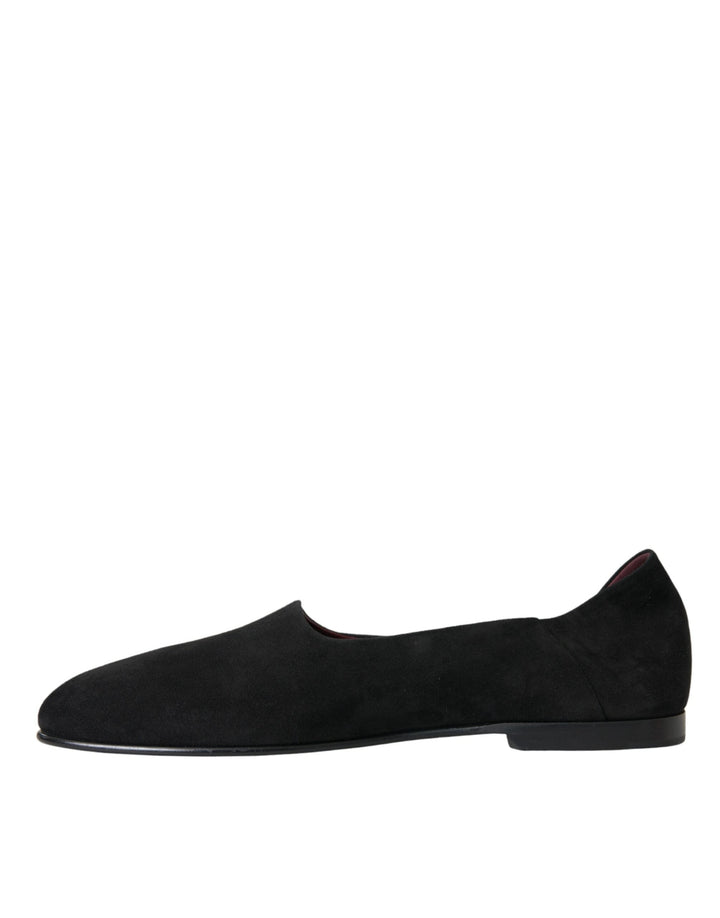 Men’s Dolce &amp; Gabbana Black Suede Loafers Formal Dress Slip on Shoes