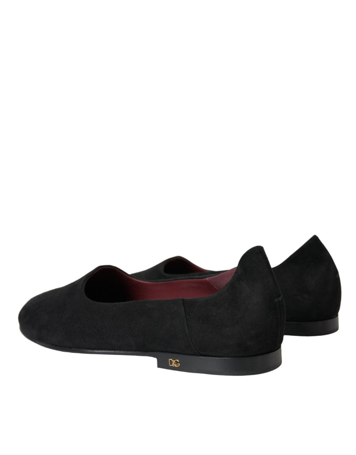 Men’s Dolce &amp; Gabbana Black Suede Loafers Formal Dress Slip on Shoes