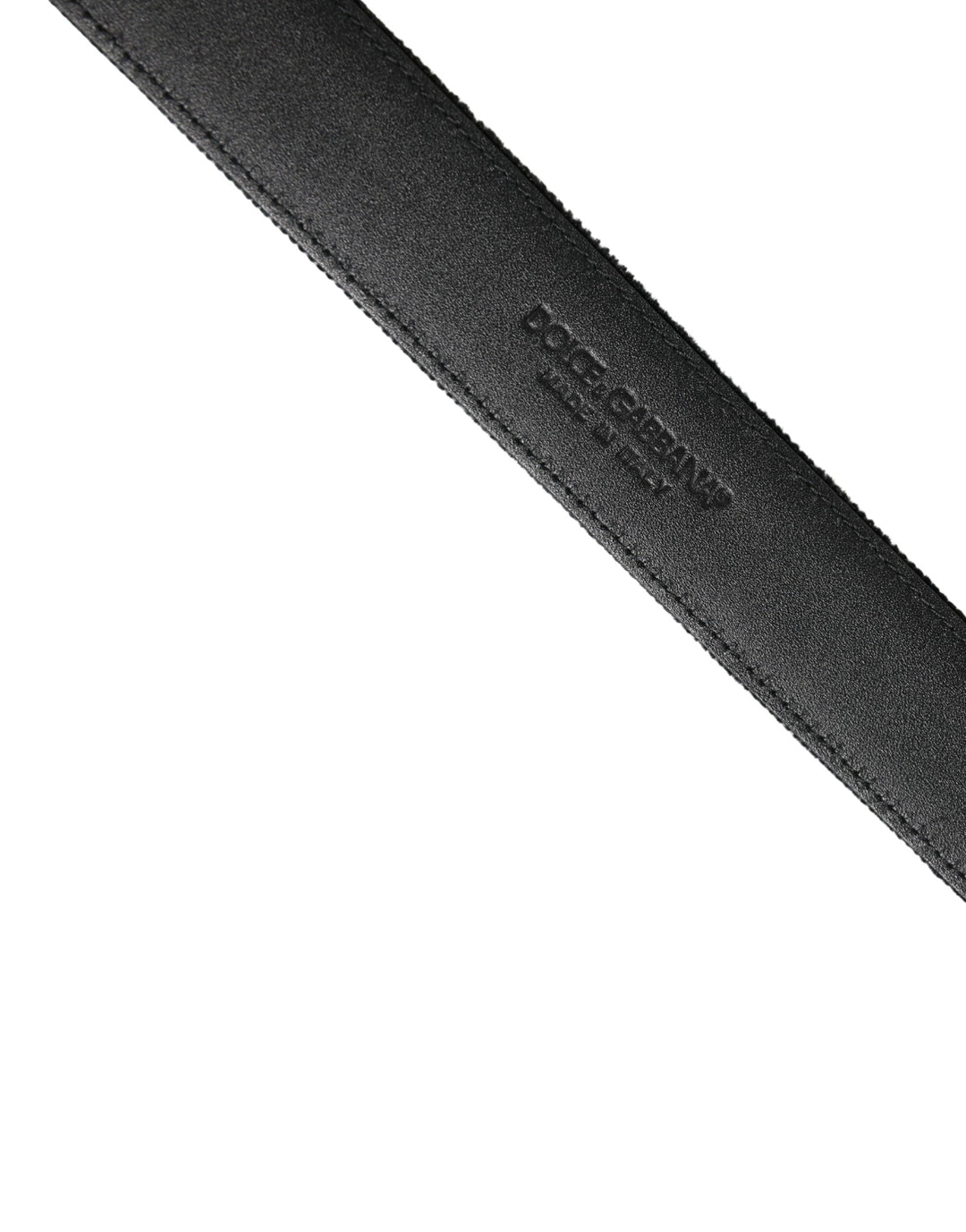 Dolce &amp; Gabbana Black Suede Silver Tone Metal Buckle Men Belt