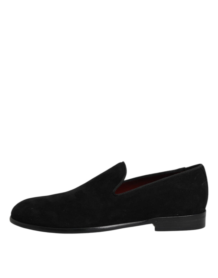 Men’s Dolce &amp; Gabbana Black Suede Slip on Loafers Formal Shoes