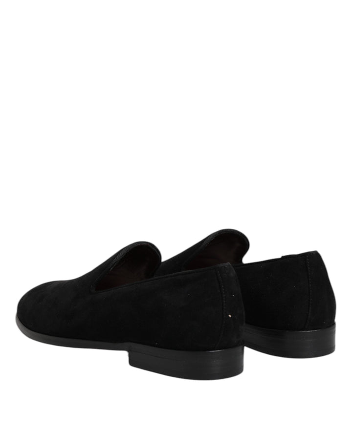 Men’s Dolce &amp; Gabbana Black Suede Slip on Loafers Formal Shoes
