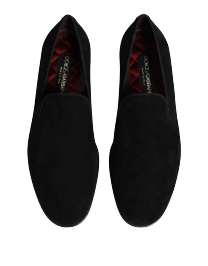 Men’s Dolce &amp; Gabbana Black Suede Slip on Loafers Formal Shoes