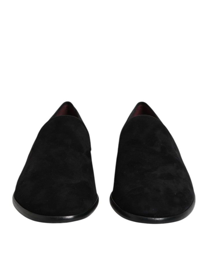 Men’s Dolce &amp; Gabbana Black Suede Slip on Loafers Formal Shoes