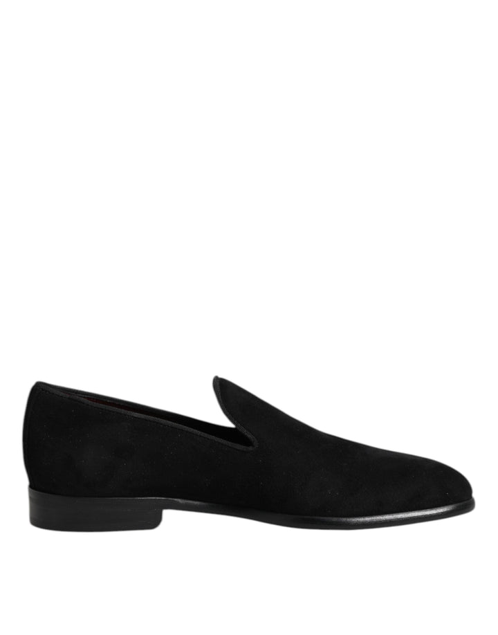 Men’s Dolce &amp; Gabbana Black Suede Slip on Loafers Formal Shoes