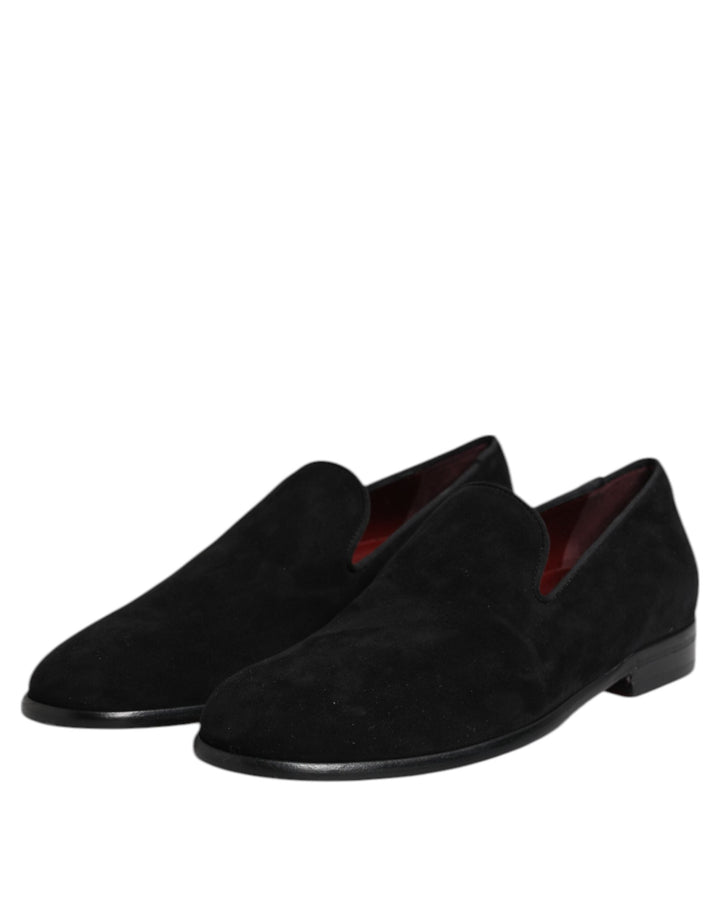 Men’s Dolce &amp; Gabbana Black Suede Slip on Loafers Formal Shoes