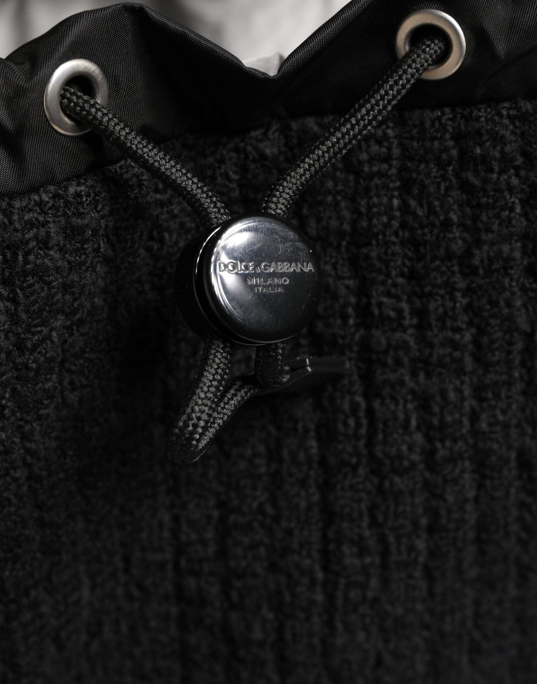 Men’s Dolce &amp; Gabbana Black Tricot Wool Blend Duffel Backpack Travel Borse Bag