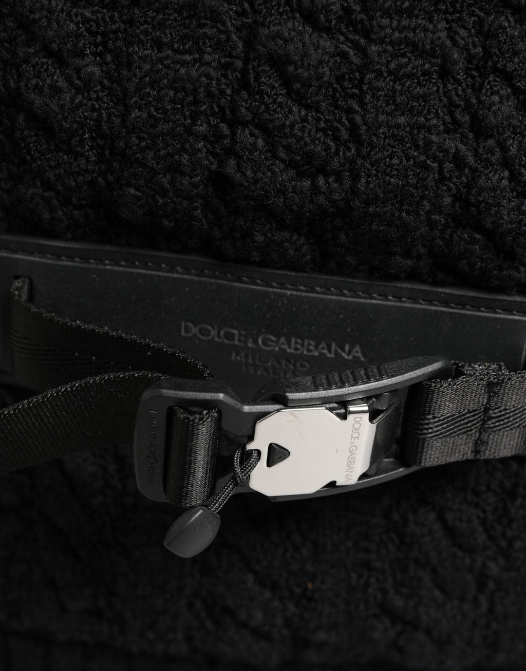 Men’s Dolce &amp; Gabbana Black Tricot Wool Blend Duffel Backpack Travel Borse Bag