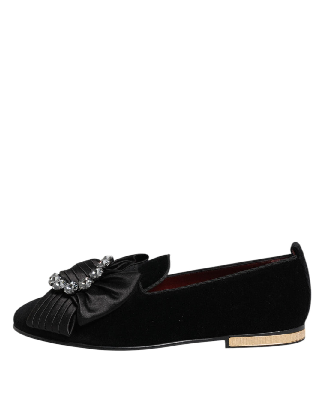 Men’s Dolce &amp; Gabbana Black Vaticano Crystal Ribbon Slip on Shoes