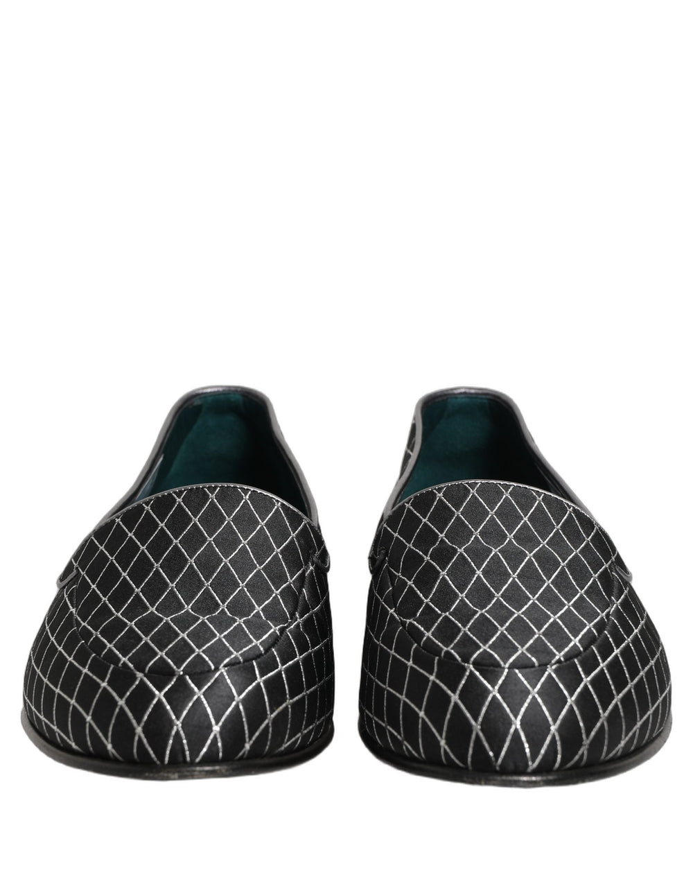 Men’s Dolce & Gabbana Black Velvet Diamond Stitched Loafers Shoes