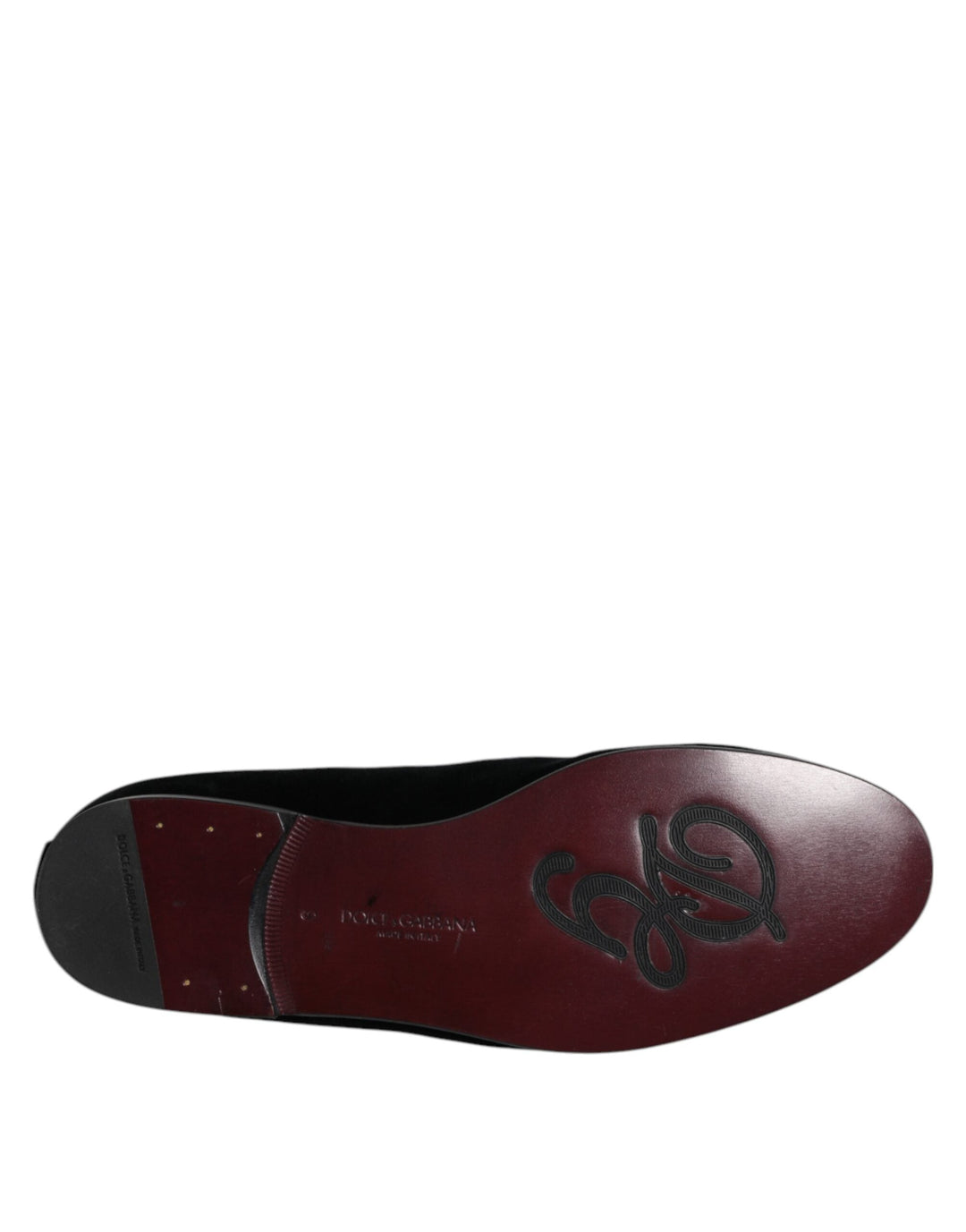 Men’s Dolce &amp; Gabbana Black Velvet Embellished Loafer Slip on Shoes