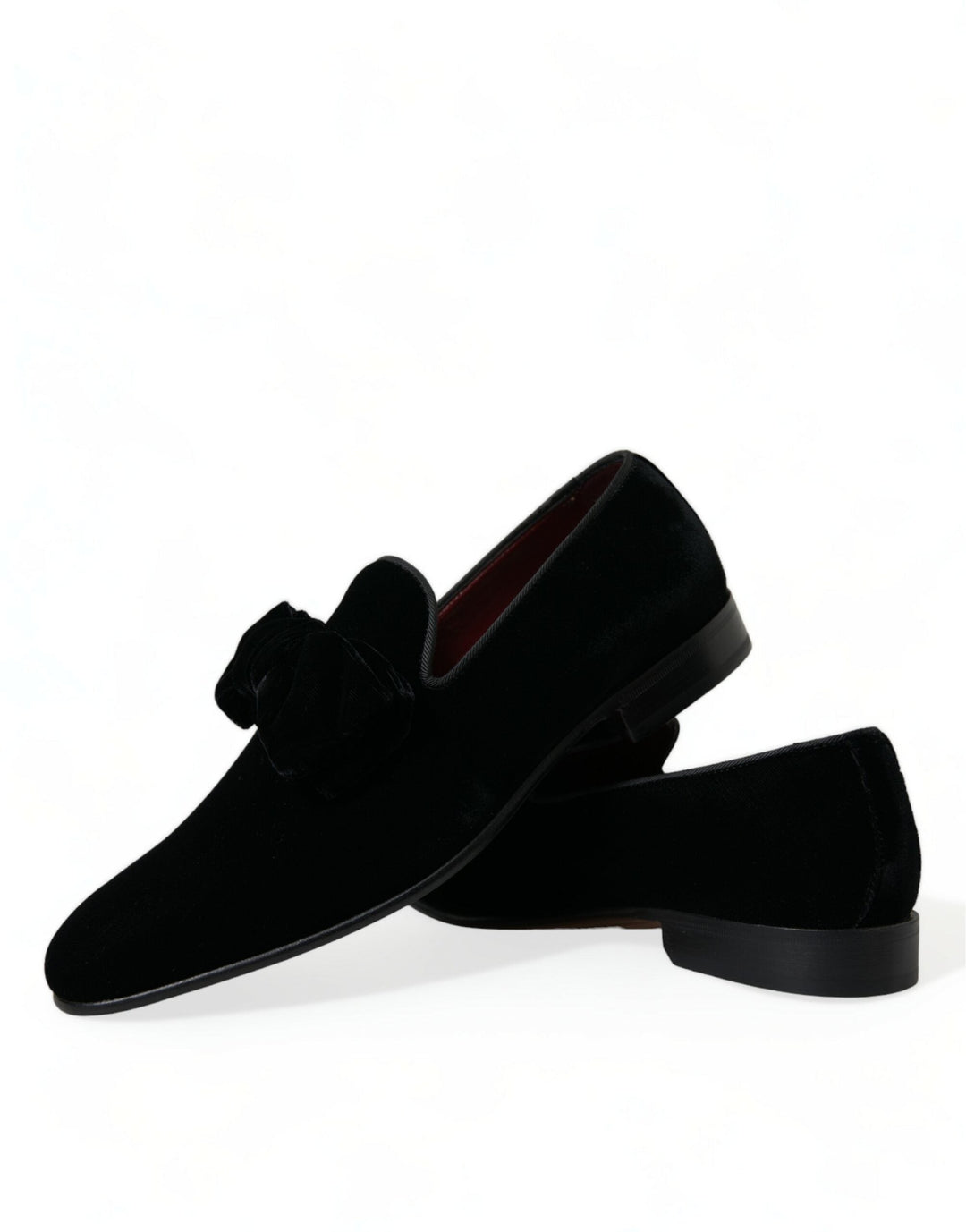 Men’s Dolce &amp; Gabbana Black Velvet Loafers Formal Dress Shoes