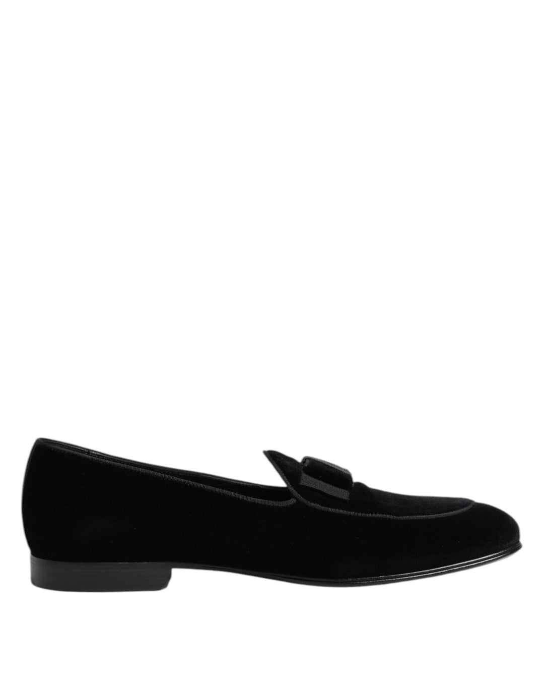 Men’s Dolce &amp; Gabbana Black Velvet Loafers Formal Men Dress Shoes