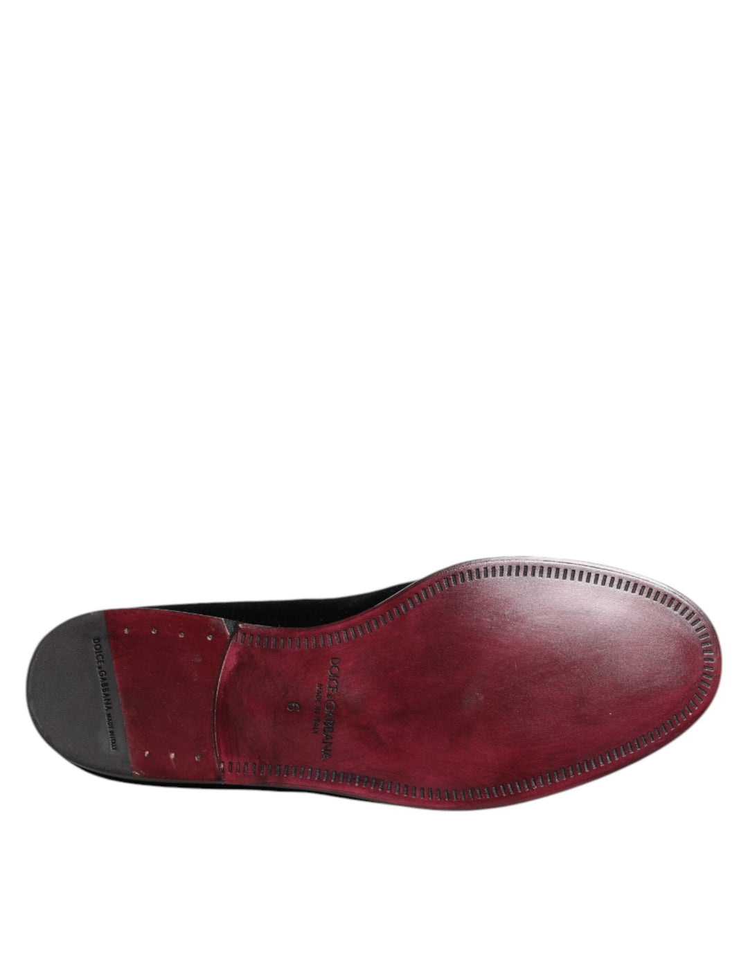 Men’s Dolce &amp; Gabbana Black Velvet Loafers Formal Men Dress Shoes