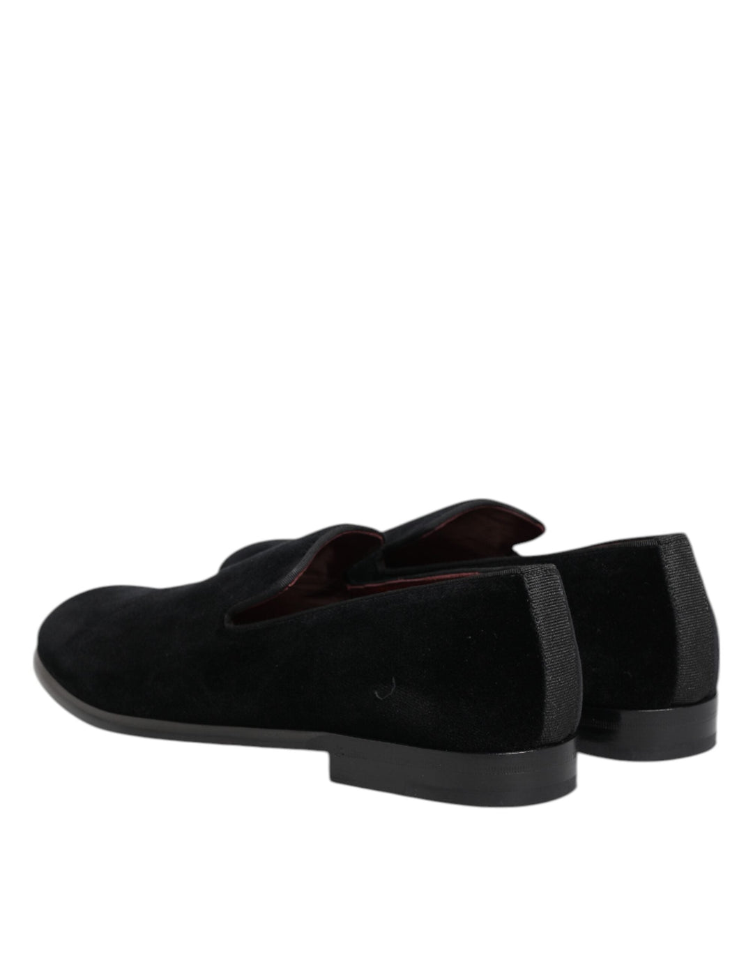 Men’s Dolce &amp; Gabbana Black Velvet Loafers Formal Men Dress Shoes