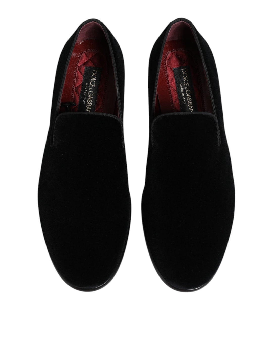 Men’s Dolce &amp; Gabbana Black Velvet Loafers Formal Men Dress Shoes