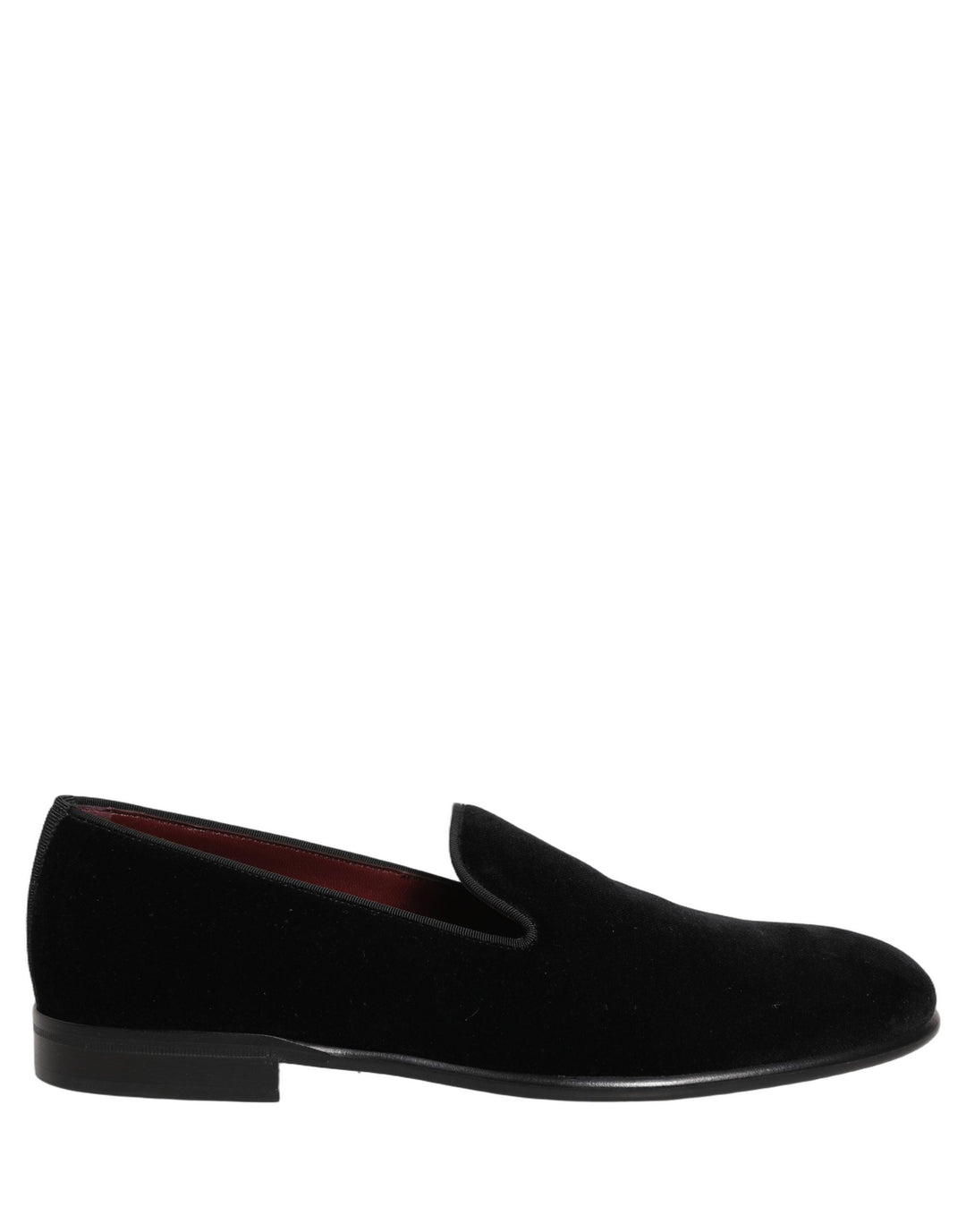 Men’s Dolce &amp; Gabbana Black Velvet Loafers Formal Men Dress Shoes