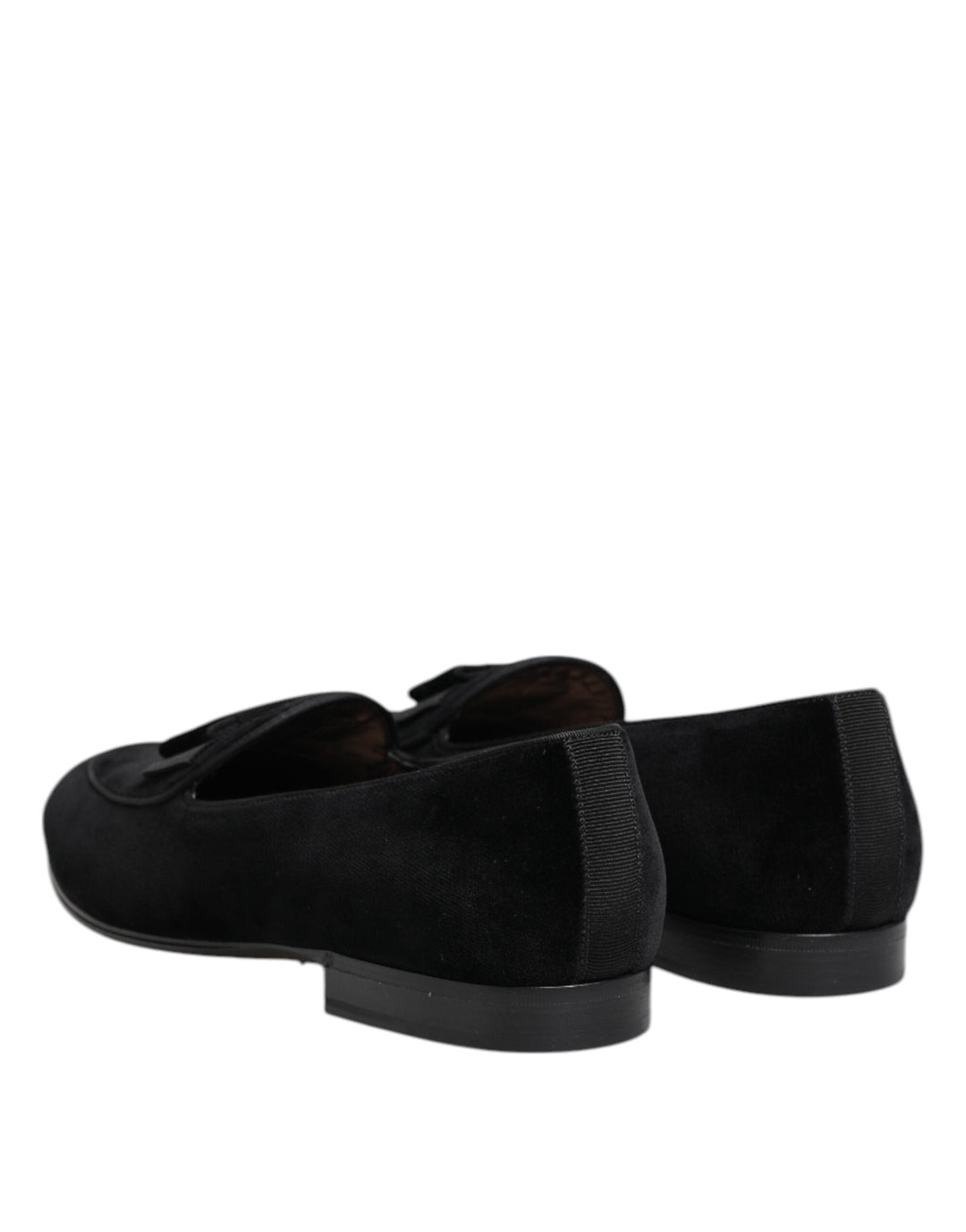 Men’s Dolce &amp; Gabbana Black Velvet Loafers Formal Men Dress Shoes