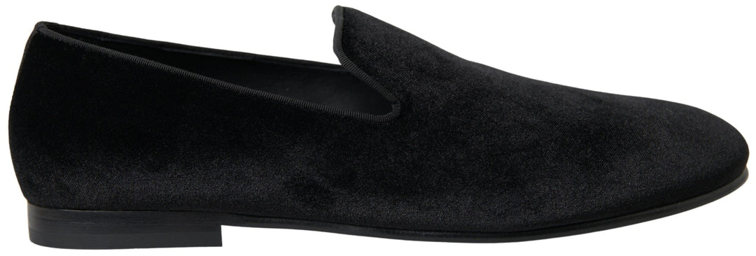 Men’s Dolce &amp; Gabbana Black Velvet Loafers Formal Shoes