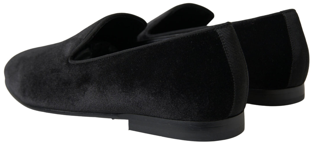Men’s Dolce & Gabbana Black Velvet Loafers Formal Shoes