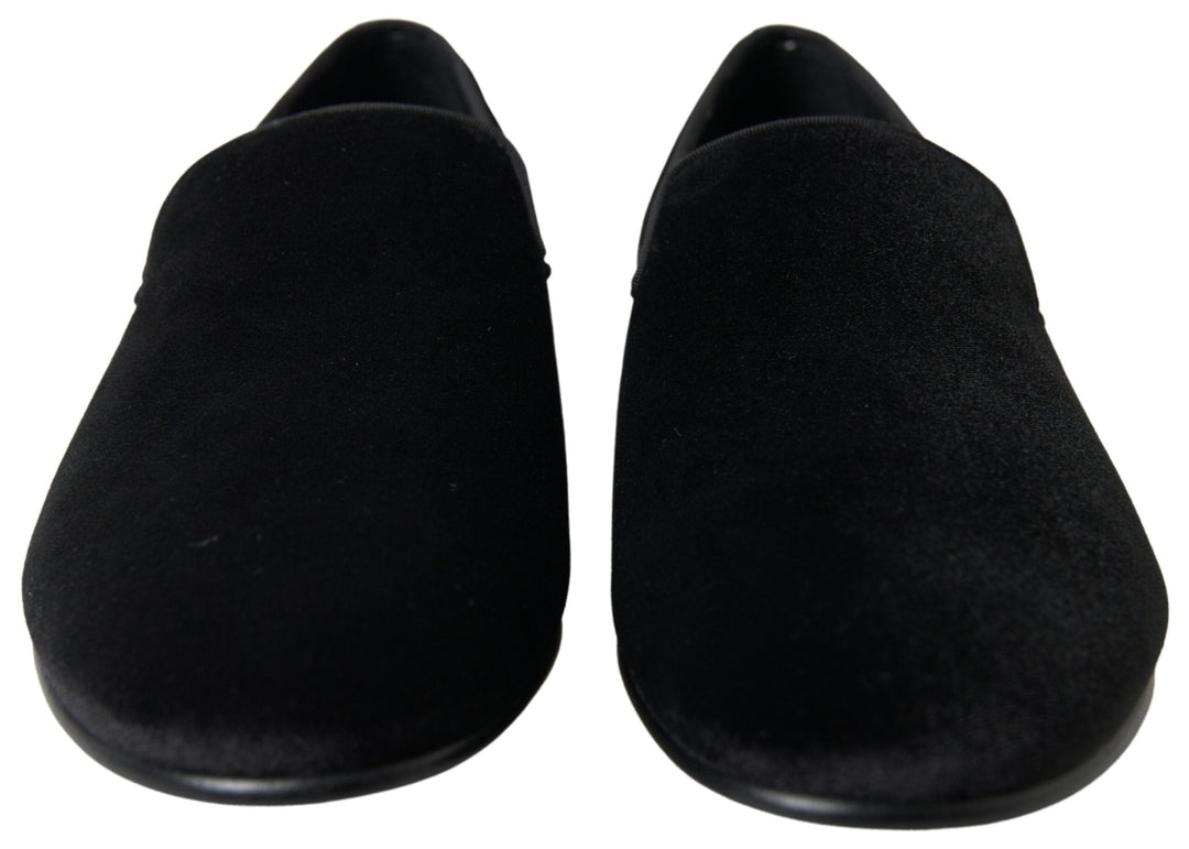 Men’s Dolce &amp; Gabbana Black Velvet Loafers Formal Shoes