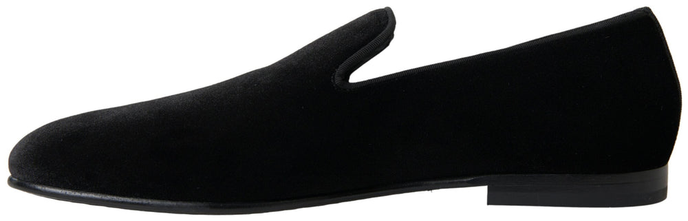Men’s Dolce & Gabbana Black Velvet Loafers Formal Shoes