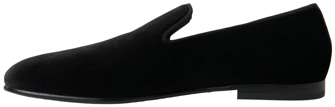 Men’s Dolce &amp; Gabbana Black Velvet Loafers Formal Shoes