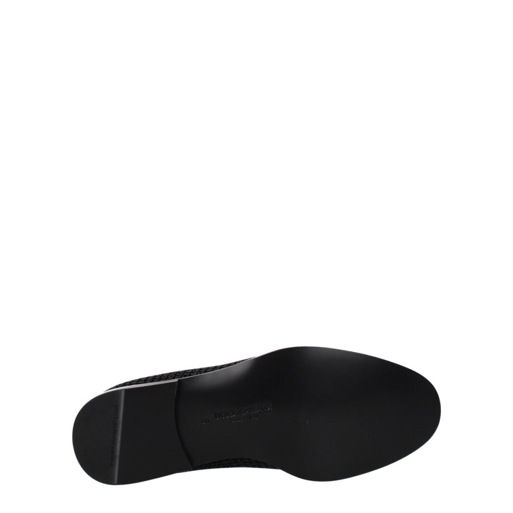 Men’s Dolce &amp; Gabbana Black Velvet Slip-on Loafers