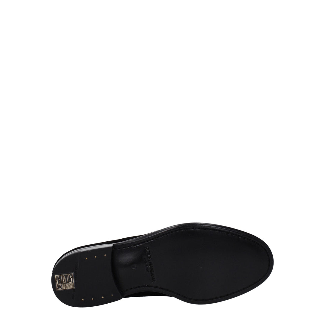 Men’s Dolce &amp; Gabbana Black Velvet Slip-on Loafers