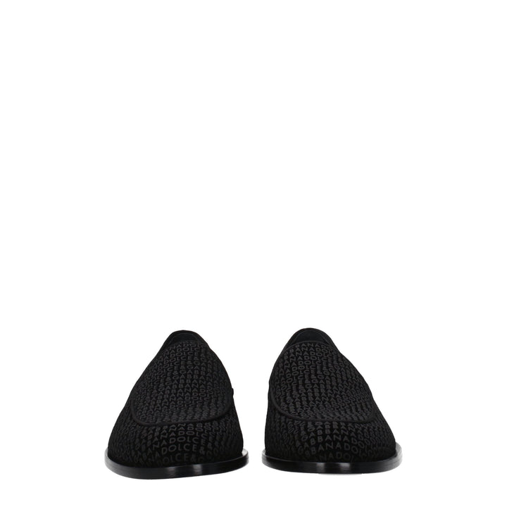 Men’s Dolce &amp; Gabbana Black Velvet Slip-on Loafers