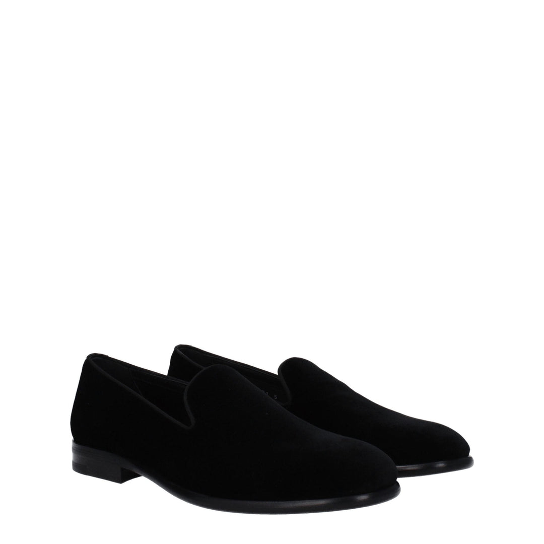 Men’s Dolce &amp; Gabbana Black Velvet Slip-on Loafers
