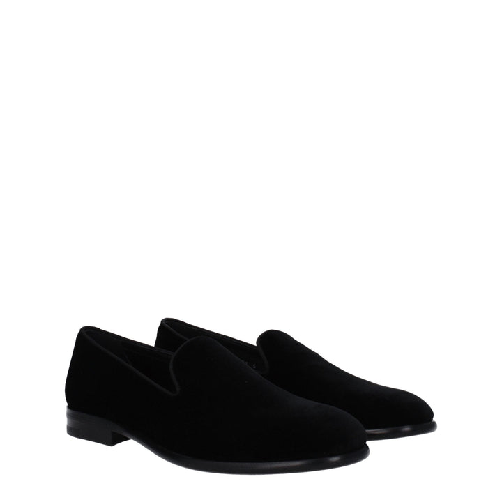 Men’s Dolce &amp; Gabbana Black Velvet Slip-on Loafers