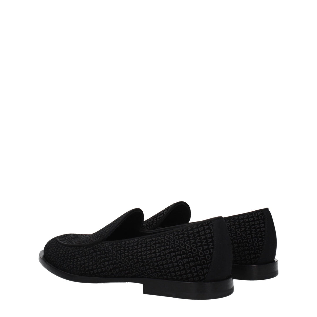 Men’s Dolce &amp; Gabbana Black Velvet Slip-on Loafers