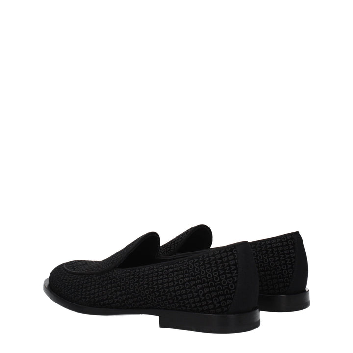 Men’s Dolce &amp; Gabbana Black Velvet Slip-on Loafers