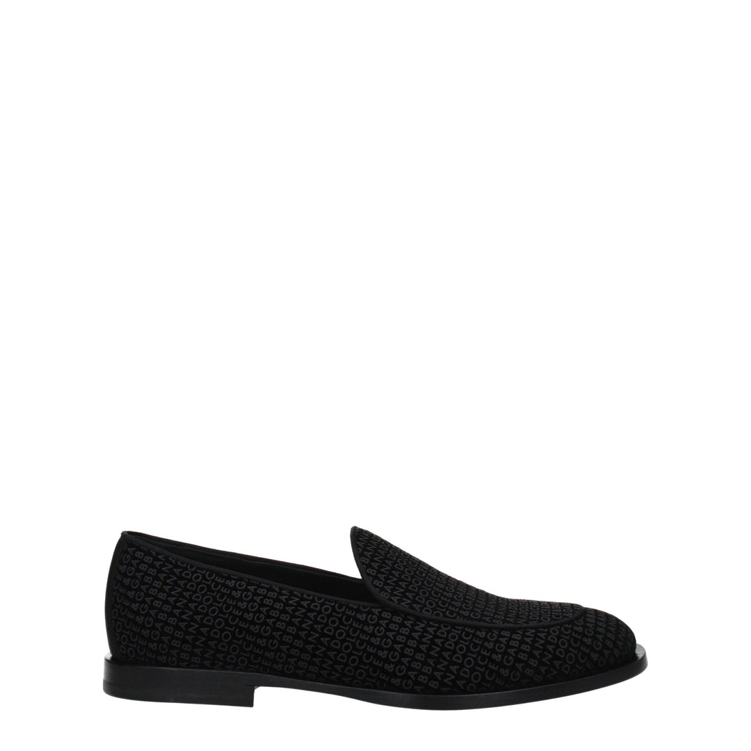 Men’s Dolce &amp; Gabbana Black Velvet Slip-on Loafers