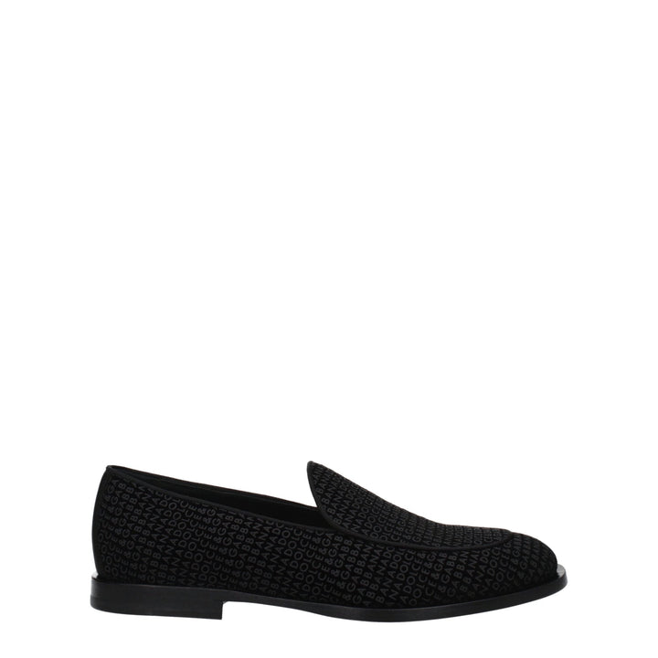 Men’s Dolce &amp; Gabbana Black Velvet Slip-on Loafers